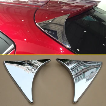

Rear Trunk Wing Triangle Spoiler Trims For 2014-2018 Mazda 3 Hatchback BM BN High-gloss Chrome Trims Exterior Accessories
