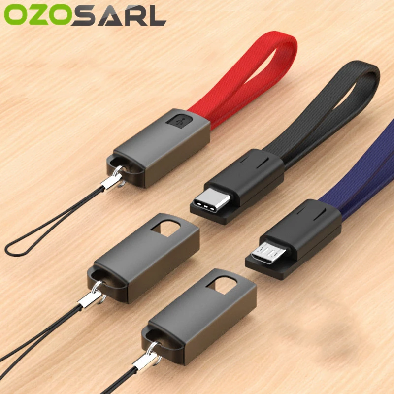 

Keychain USB Cable Portable Micro USB Type C Cable for Huawei Xiaomi Redmi Samsung USB Cable for iPhone XR XS MAX