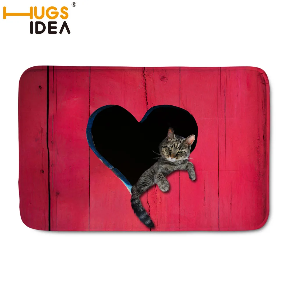HUGSIDEA фланелевая кошка собака узор Противоскользящий ковер гостиная 59*40 см коврики для ванной комнаты Придверный коврик прямоугольные коврики