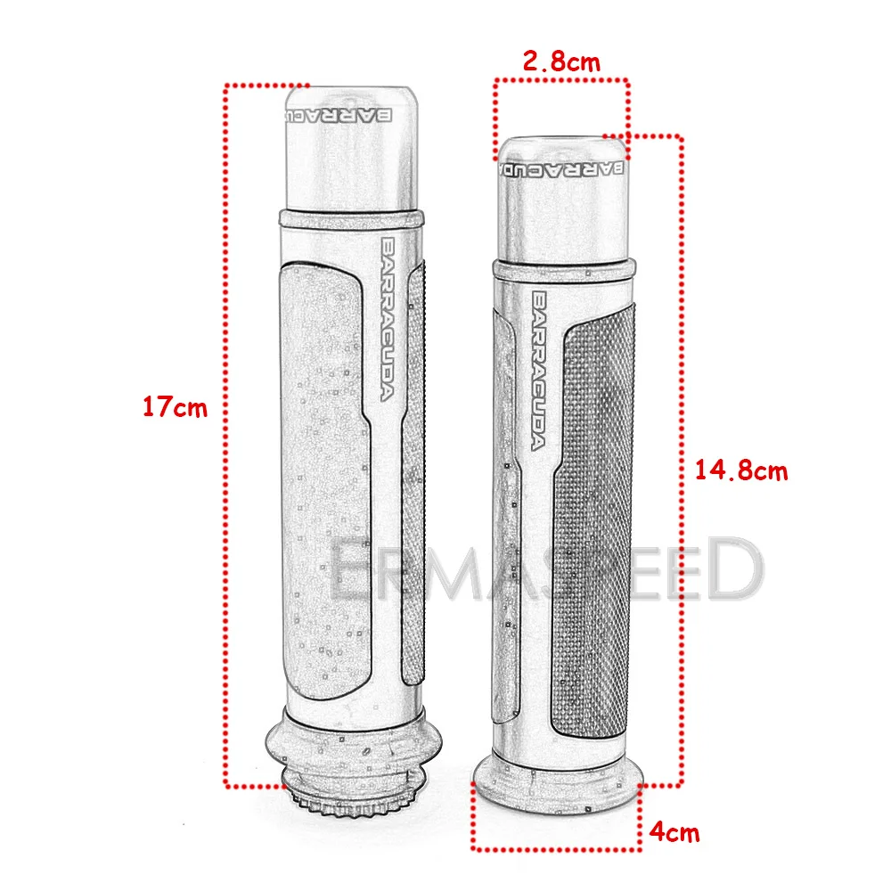 Универсальные 7/" ручки для руля с стержнем CNC алюминий+ резиновый гель мотоциклетные ручки для Honda MSX125 CBR600R CB650F