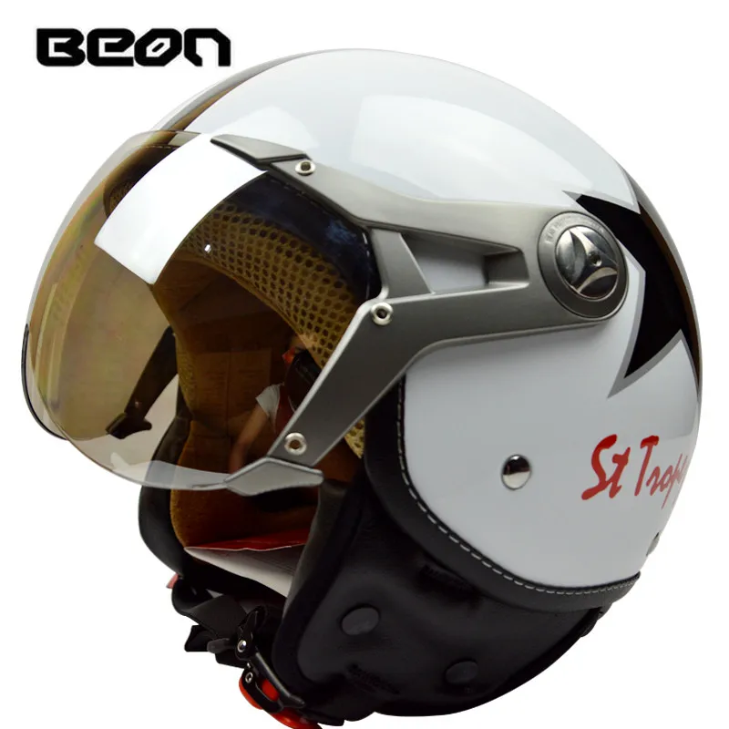 BEON 120, модный шлем, мотоциклетный шлем, половина лица, четыре сезона, casco moto beon, шлемы, capacete, полушлем, электрический велосипед - Цвет: white star