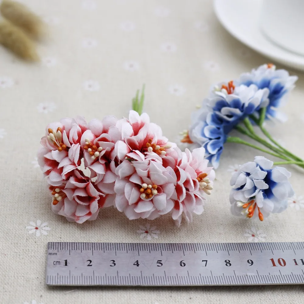Искусственные шелковые цветы для дома 6 шт. свадебное украшение DIY букет невесты