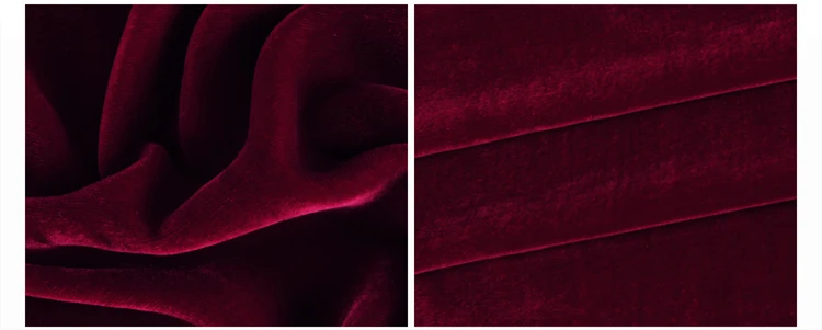 1 метр шелковая велюровая ткань для шитья бархатная ткань однотонная ткань элегантная telas жир четверти стеганая для лоскутного шитья ширина 55 дюймов - Цвет: 8 wine red