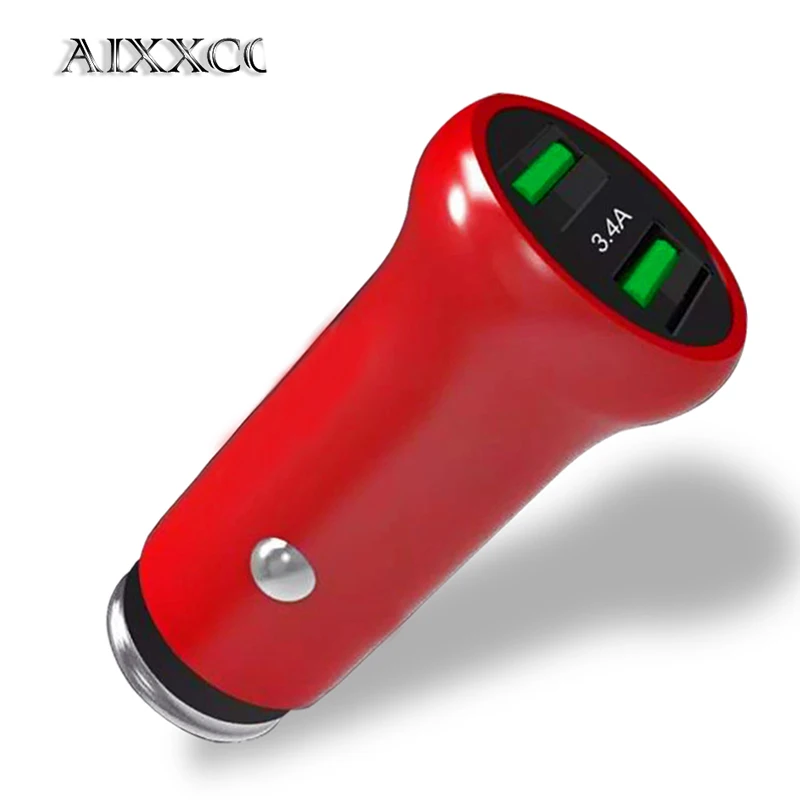 AIXXCO شاحن سيارة 5 فولت 3.4A مع LED العالمي المزدوج Usb الهاتف سيارة-شاحن هواتف xiaomi سامسونج S8 فون X 8 زائد اللوحي الخ AIXXCO شاحن سيارة 5 فولت 3.4A مع LED العالمي المزدوج Usb الهاتف سيارة-شاحن هواتف xiaomi سامسونج S8 فون X 8 زائد اللوحي الخ