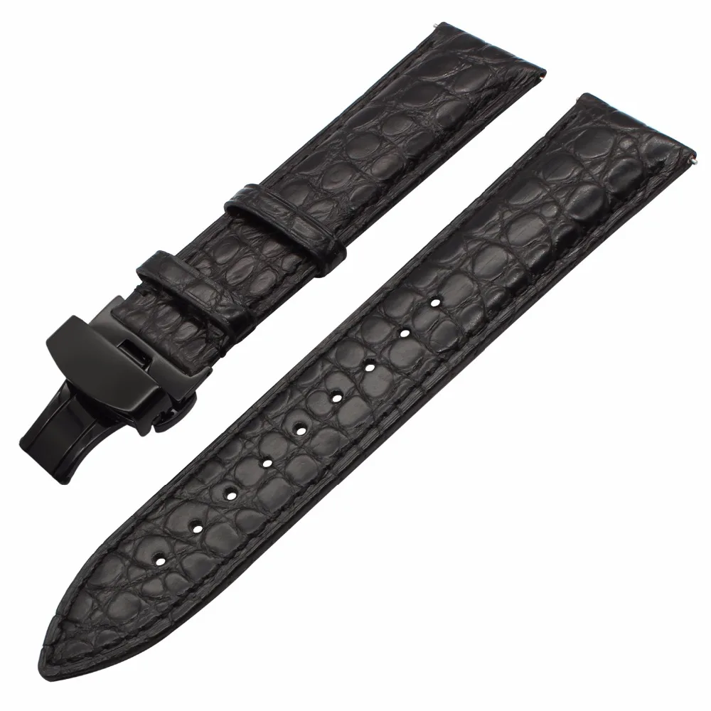 Ремешок из натуральной кожи аллигатора для часов Diesel Fossil Timex Armani CK DW
