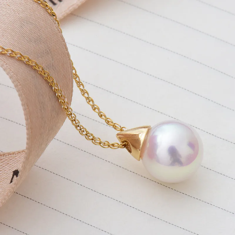 

TIFF 925 sterling silver necklace, shell pearl pyramid lock, simple creative elegant ladies gift jewelry.
