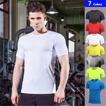 Футболка для бега Мужская спортивная одежда с коротким рукавом спортивная плотная Бодибилдинг Фитнес баскетбол велоспорт обучение тренажерный зал футбольные бутсы