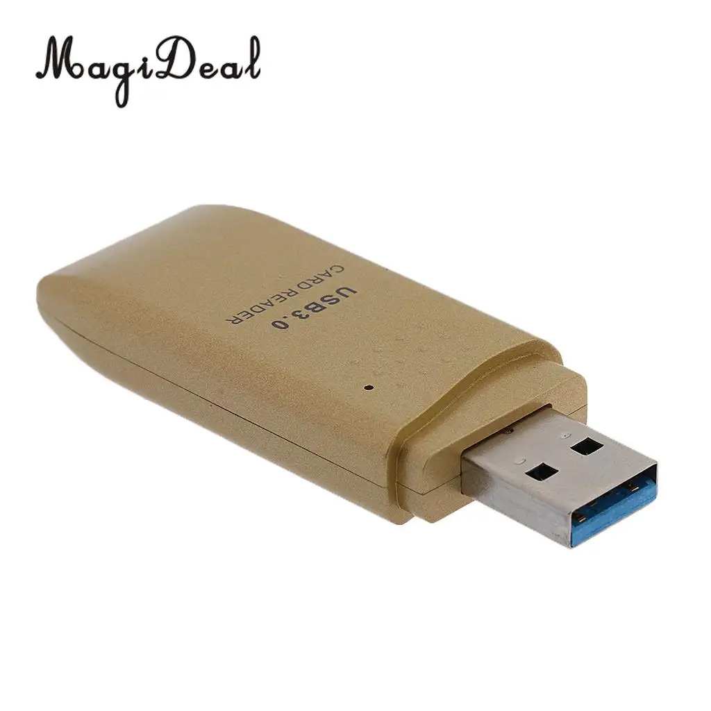 5Gbps Fast USB 3.0 All in 1 Mocro SD TF SDXC Flash Memory Card Reader Gold