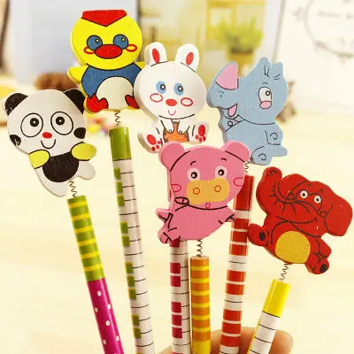 60 шт./лот, деревянный карандаш для детей, мультяшный креативный кукольный весенний карандаш, рождественский подарок, офисные принадлежности для школьников - Цвет: 60animal