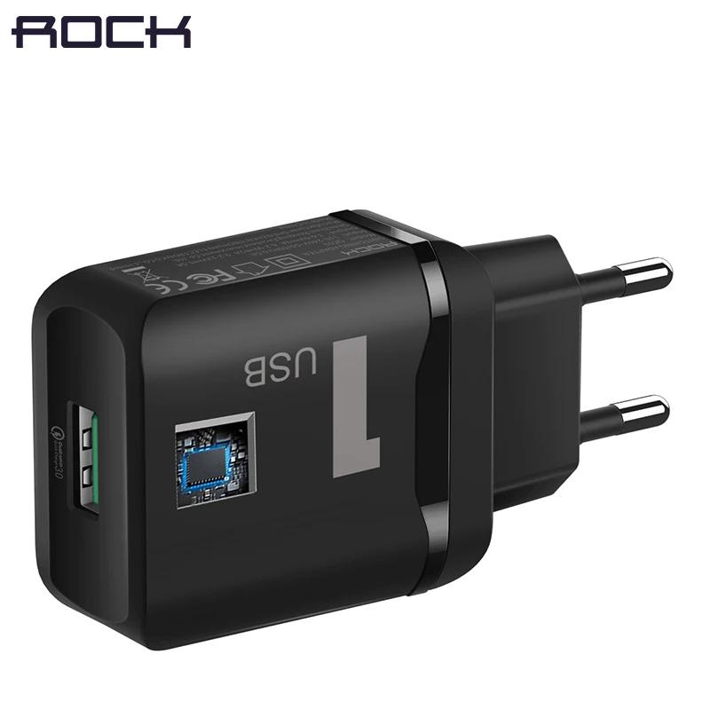 

ROCK 18W QC3.0 Quick USB Charger, FCP Quick Charge 3.0 Fast Mobile Phone Charger For Samsung Fast Charging QC2.0 for Huawei
