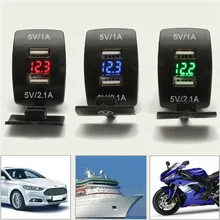 Универсальный автомобильный мотоцикл Водонепроницаемый 2 порта Dual USB зарядное устройство для iPhone/samsung 3.1A авто зарядное устройство адаптер светодиодный вольтметр