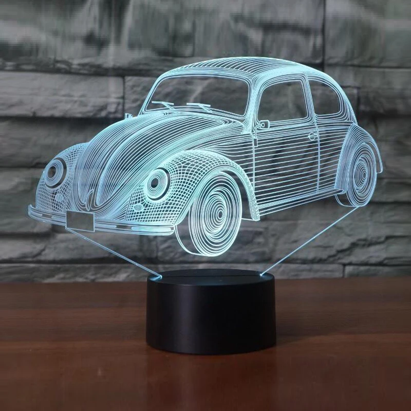 Визуальная модель автомобиля 3D Светодиодная лампа 7 цветов 3d светильник крутой