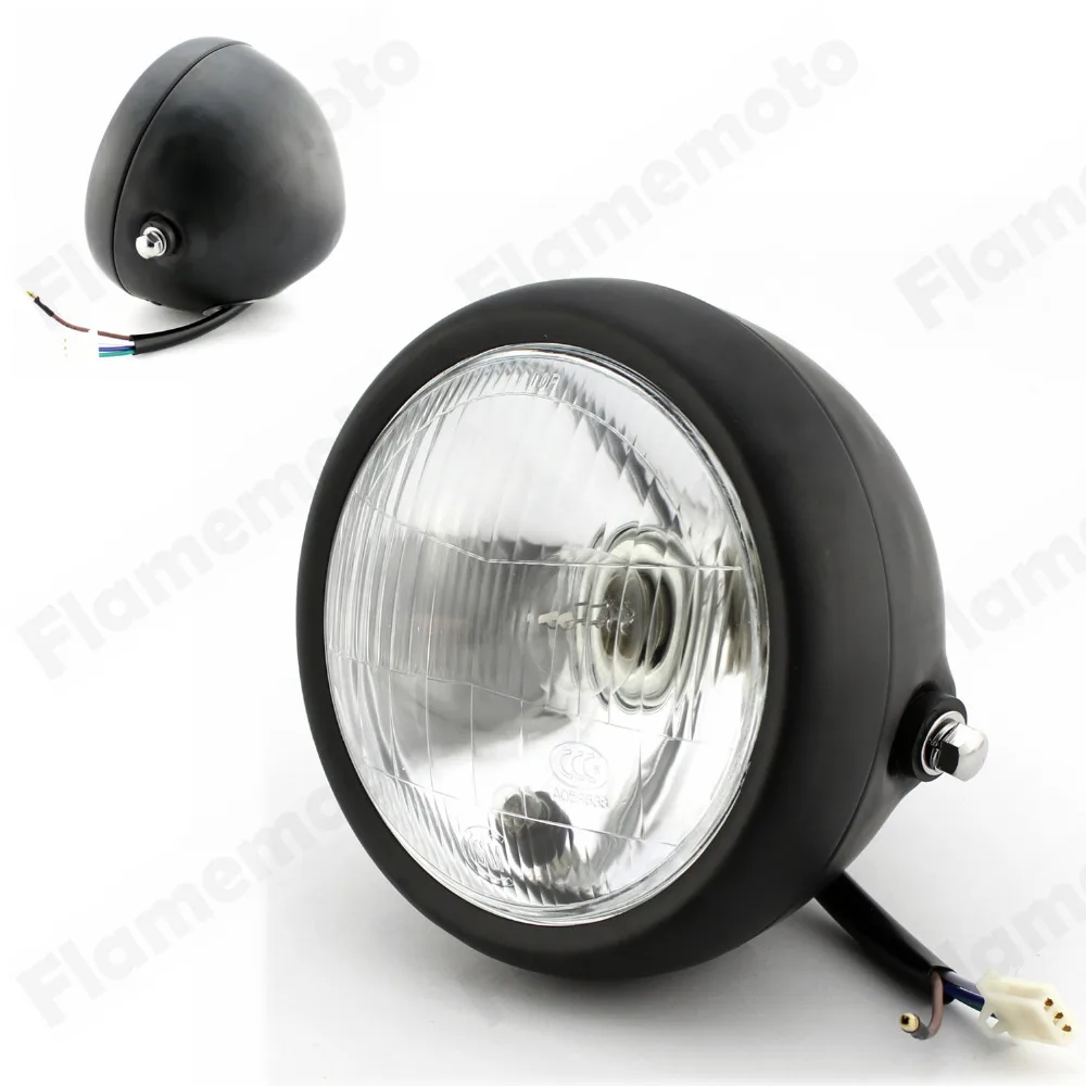 

Universal Motorcycle Black Headlight HeadLamp Fog Light Lamp Custom installation 6 1/2" 35W for Honda Yamaha Suzuki Kawasaki