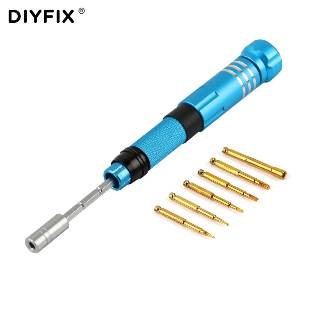 Diyfix 6 In 1 Precision Screwdriver Bits Kit Adjustable Extension Rod For Iphone