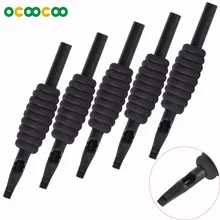 5 шт) 11FT одноразовые Нескользящие трубка рукоятки машинки для татуировок-черный(5 шт