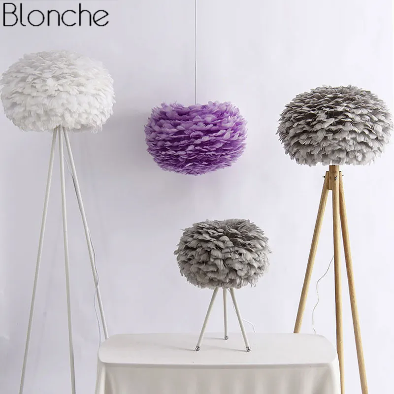 pink feather floor lamp
