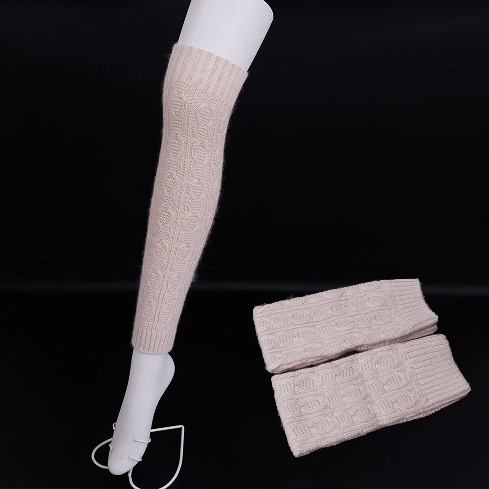 

Super good quality winter Warm wool Leg Warmers for Women Fashion long leg socks Solid colors knitting Boot Socks