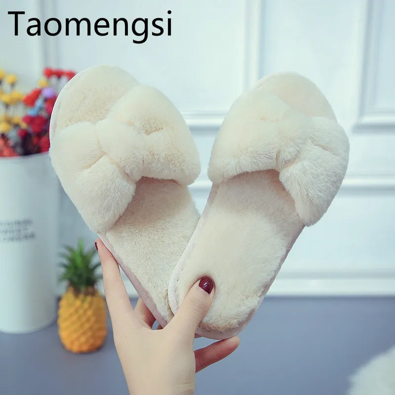 

Taomengsi lippers female spring autumn winter indoor slippers flat-bottomed ant wear-resistant open-toed household slippers