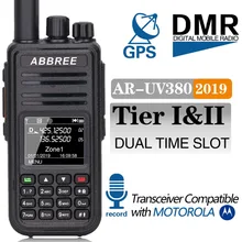 ABBREE AR-UV380 DMR цифровой аналоговая рация (gps) Dual Time слот повторитель двухдиапазонный портативный Любительское радио, Си-Би радиосвязь сестра TYT MD-380
