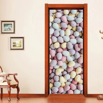 

Colorful Cobblestones Wall Door Vinyl Sticker Front Door Decal Home Decor Removable Bedroom Art