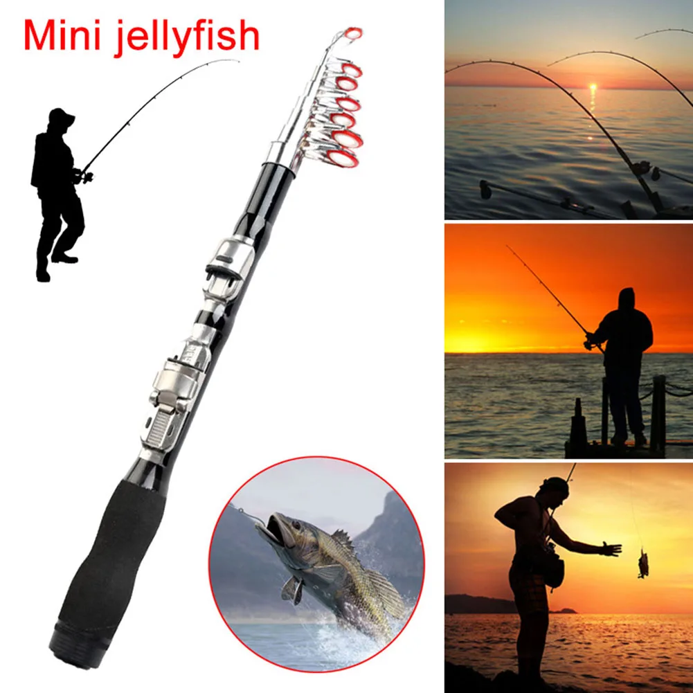

New Telescopic Fishing Rod Retractable Travel Spinning Reel Fishing Pole XD88