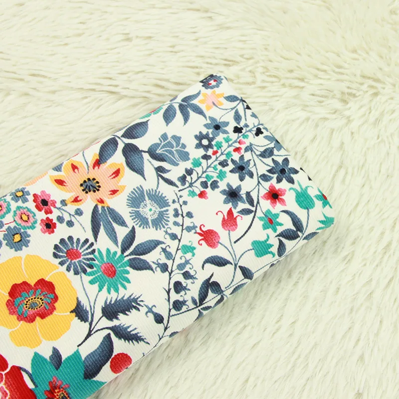 

half meter little elastic thicken pure cotton fabric with Northern Europe flower, handmade DIY bag pillow garment cloth B71