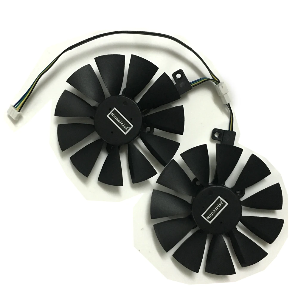 GTX1070 RX480 RX570 VGA охлаждающий вентилятор gpu T129215BU для ASUS EX O8G DUAL O4G видеокарта