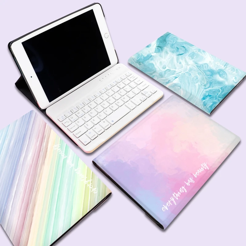 Comprar Teclado inalámbrico Bluetooth Mini mármol PU funda para iPad Air 2 Mini 1 2 3 4 5 nuevo 2017, 2018, 9,7 Pro 10,5 11 pulgadas