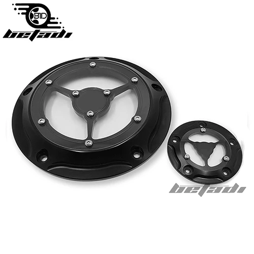 Мото ЧПУ Дерби календари Minuterie Couverture Pour для Harley Touring Road King DynaSoftail Fatboy Du Patrimoine Capot Moteur - Цвет: Black