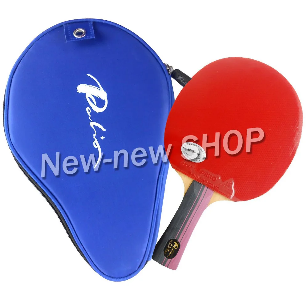 

Palio 3-STAR 3STAR 3 STAR Pips-In Table Tennis Racket with Case Shakehandlong handle FL