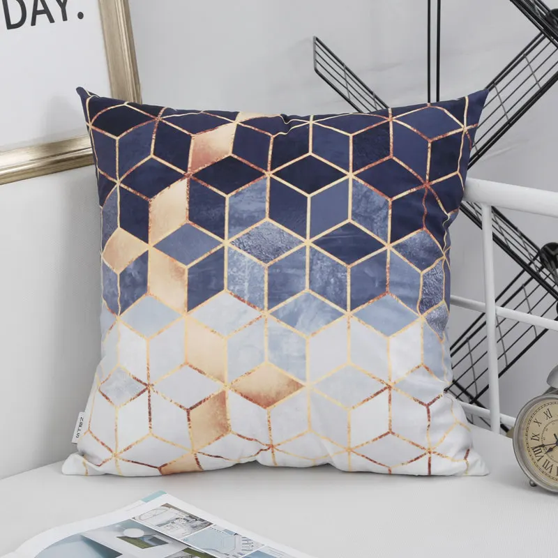 Геометрическая наволочка градиентные кубики декоративная подушка чехол для автомобиля домашний диван 45*45 см
