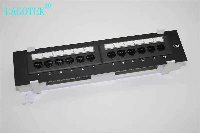 Сетевой 12 портовый CAT6 патч-панель RJ45 сетевой настенный кронштейн для монтажа в стойку Настенный монтаж
