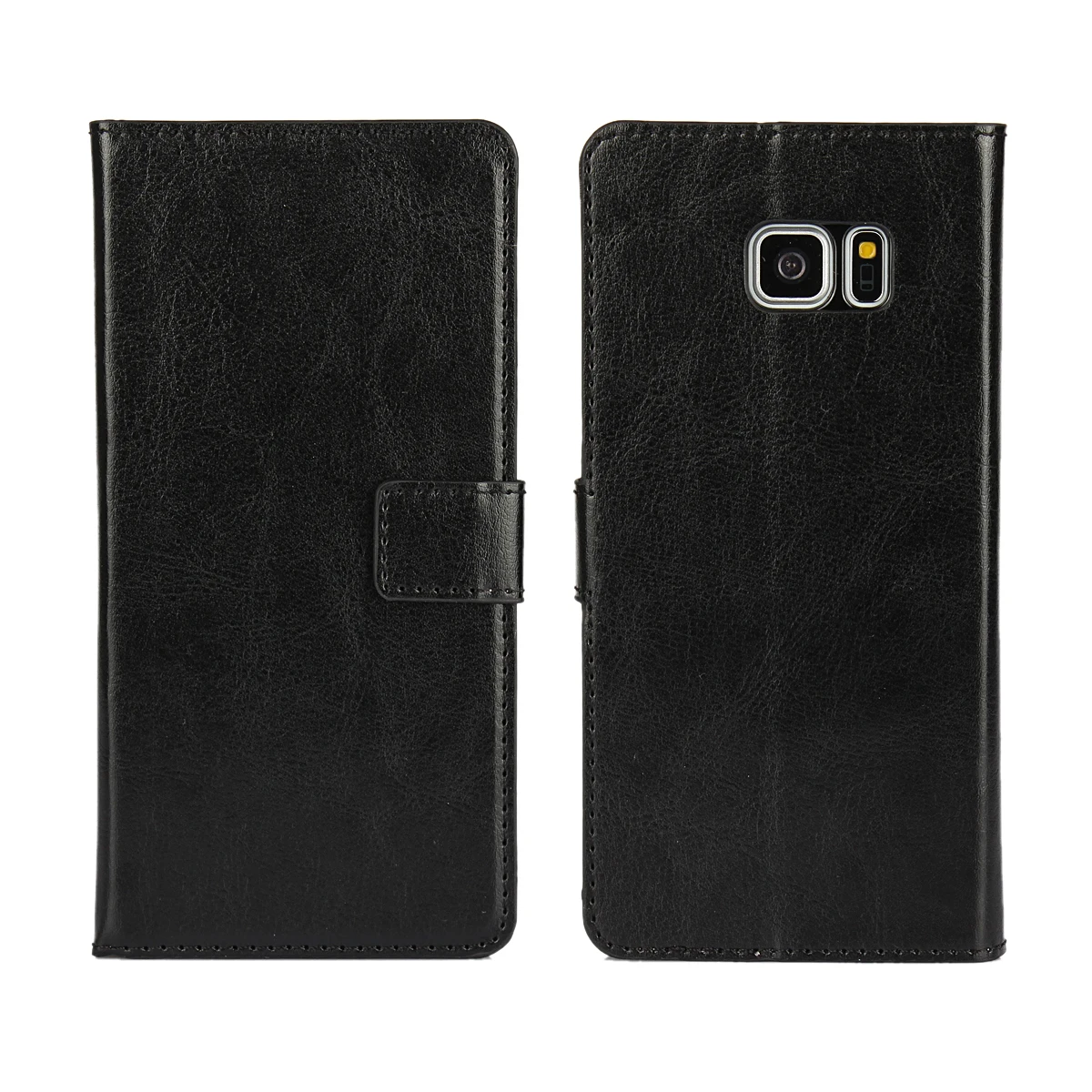 Роскошный кожаный чехол-книжка с отделениями для карт чехол для samsung Galaxy S7 край S6 S5 A3 A5 A7 J5 J7 чехол для Grand Prime чехол для телефона чехол s - Цвет: Black