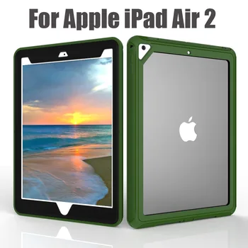 

For Apple iPad Air 2 PC + TPU Armor Shockproof Protective with Transparent Back Cover Case for iPad 6 A1566 / A1567