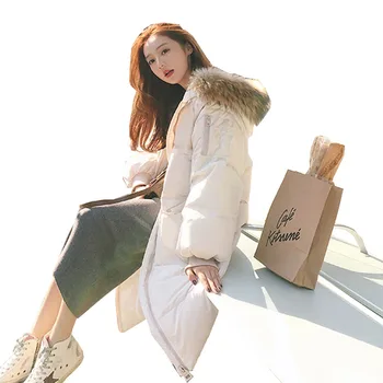 

2019 New Autumn winter Medium length Women parka Warm Outwear Coats Jackets Solid zipper Thickening Female Fashion Cotton C17