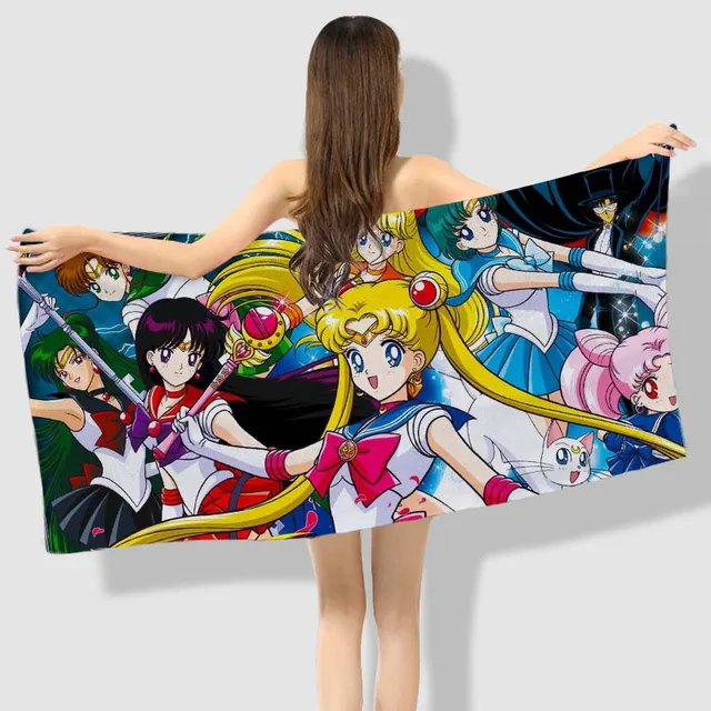 Anime Manga Pretty Soldier Sailor Moon Bath Towel Beach Towel 001-in