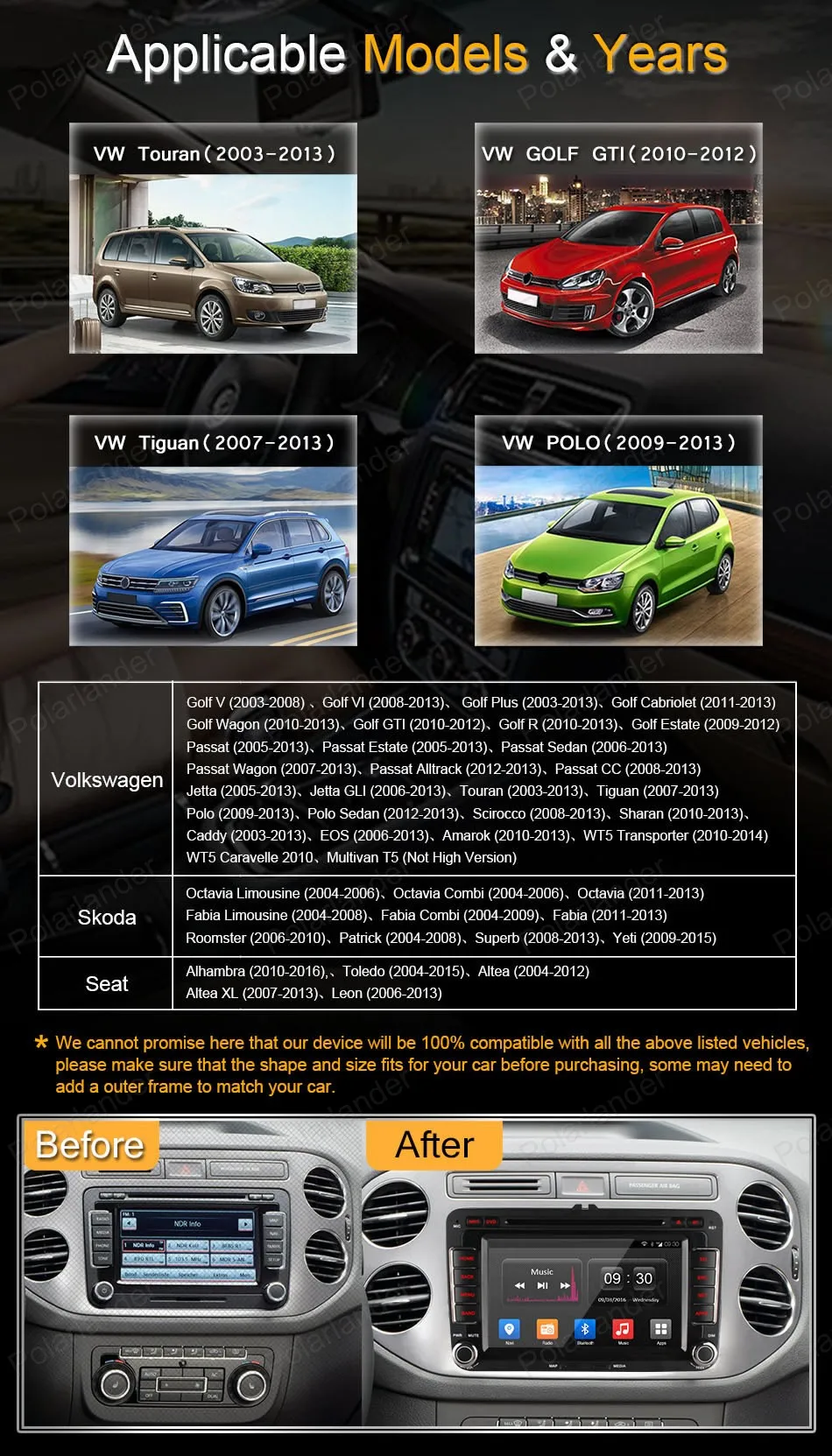 Flash Deal Android4.4 Car DVD For VW passat jetta polo golf Quad Core FM AM GPS radio support wifi 3G BT GPS DAB+ DVR TPMS DTV OBDII 8