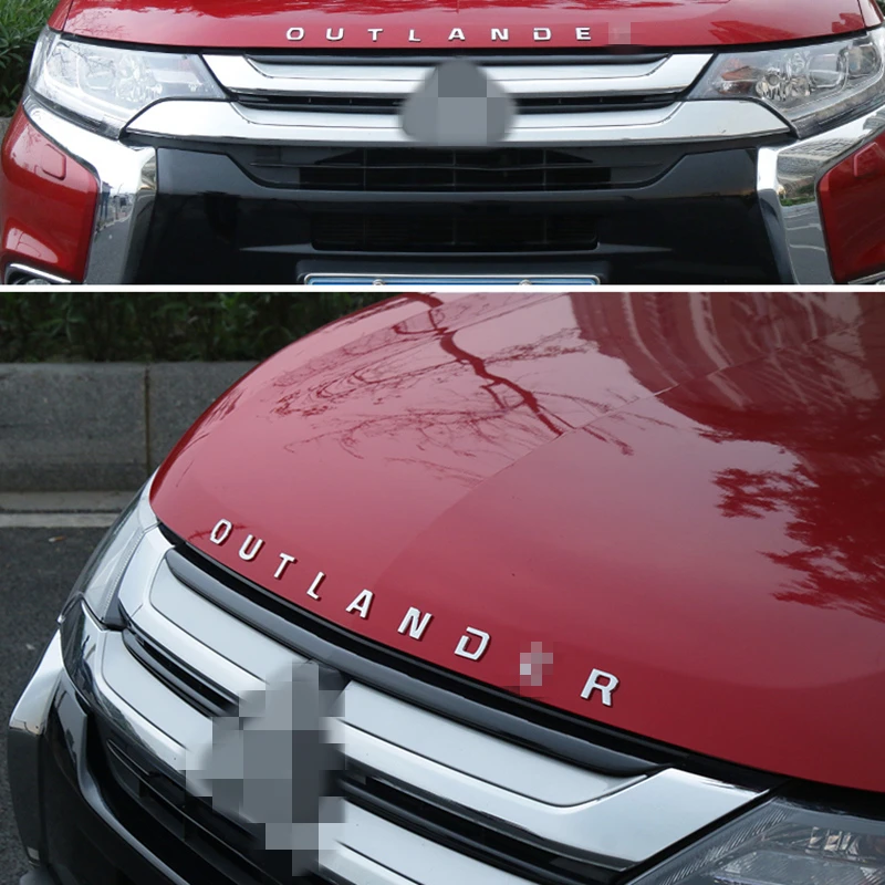 DIY Автомобиль 3D текст для Outlander нержавеющей фиксированные буквы капот эмблема хром логотип значок наклейка для Mitsubishi Outlander