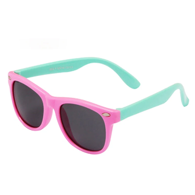 Новые Детские поляризованные солнцезащитные очки TAC с резиновой оправой, детские солнцезащитные очки, солнцезащитные очки для девочек и мальчиков, детские очки, ретро очки - Цвет линз: JY82 C12