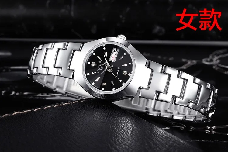 Лидер продаж Мода Повседневное наручные часы Нержавеющая сталь Для мужчин Для женщин Часы кварцевые таймер для влюбленных