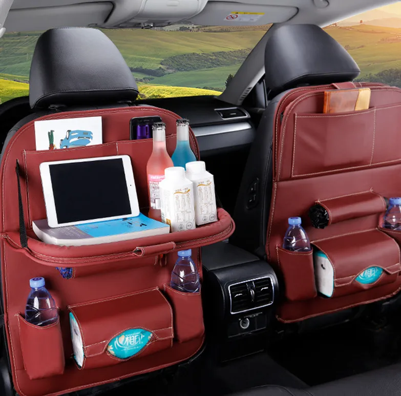 Автомобильная сумка для хранения на заднем сиденье, органайзер для автомобильного стайлинга, защита для заднего сиденья, поднос для еды, настольный держатель для планшета, многофункциональная сумка - Название цвета: 10
