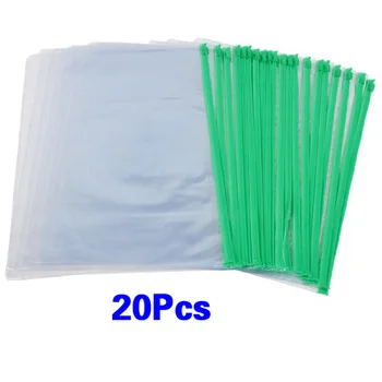 

5pack Office Green Clear Size A4 Paper Slider Zip Folders PVC Files Bags 20PCS