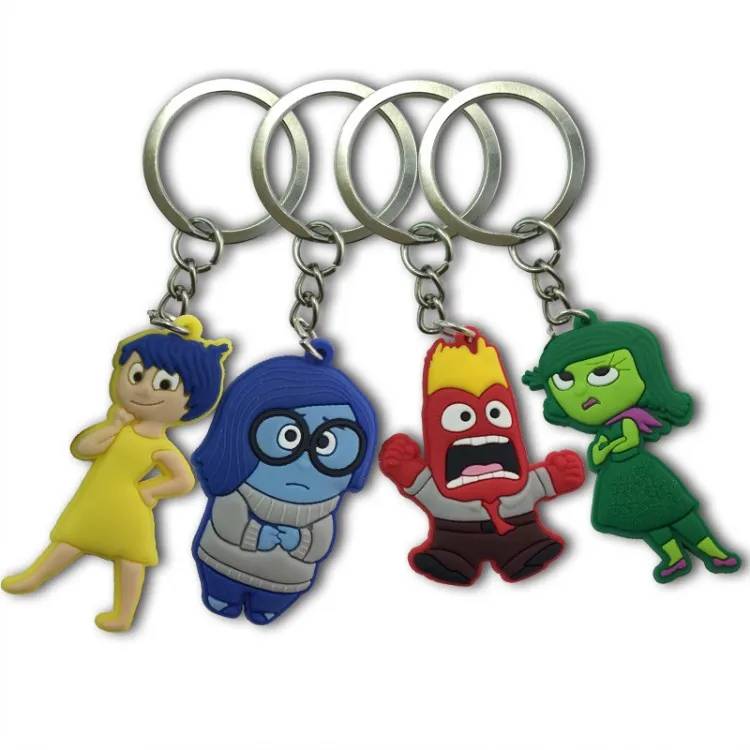 

1PCS Inside Out PVC Cartoon Key Chain Mini Anime Figure Key Ring Kids Toy Pendant Keychain Key Holder Fashion Charms Trinket