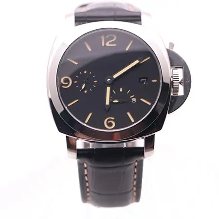 

U1 factory AAA high quality luxury men's watch PAM series 44MM black dial luminous date display leather original strap watch