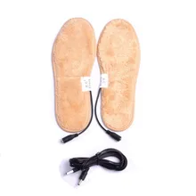 USB Electrically Heated Shoes Insoles Boots Keep Feet Warm For Men Women Winter Black Line