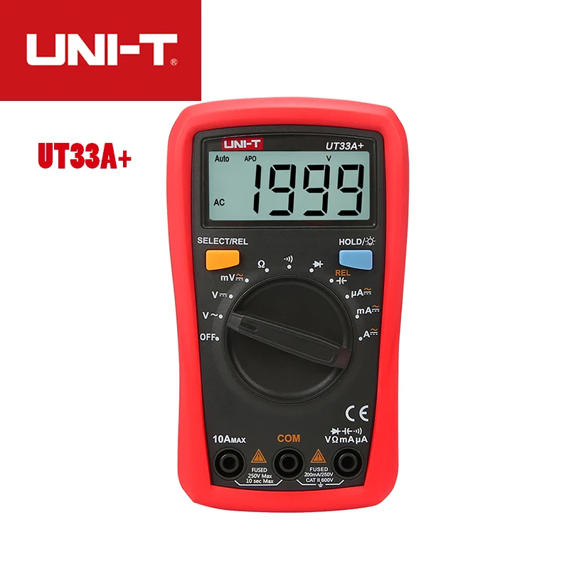 UNI-T UT33A+/UT33B+/UT33C+/UT33D+ Цифровые мультиметры, профессиональный электрический ручной амперметр, мультитестер с подсветкой