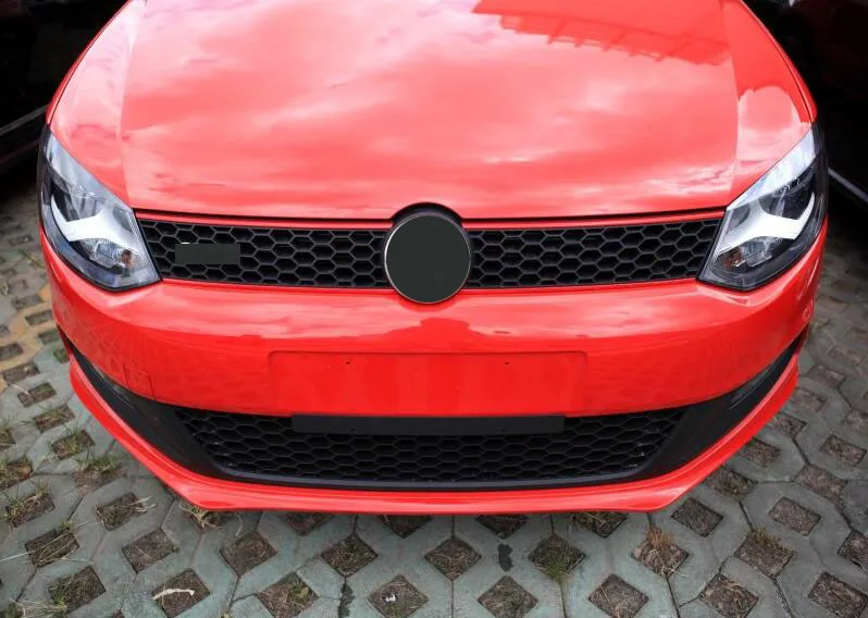 Центральная Спортивная решетка GTI дизайн черный мед гребень красная полоса для Фольксваген Поло 6R 2011-2013 ABS 1 шт