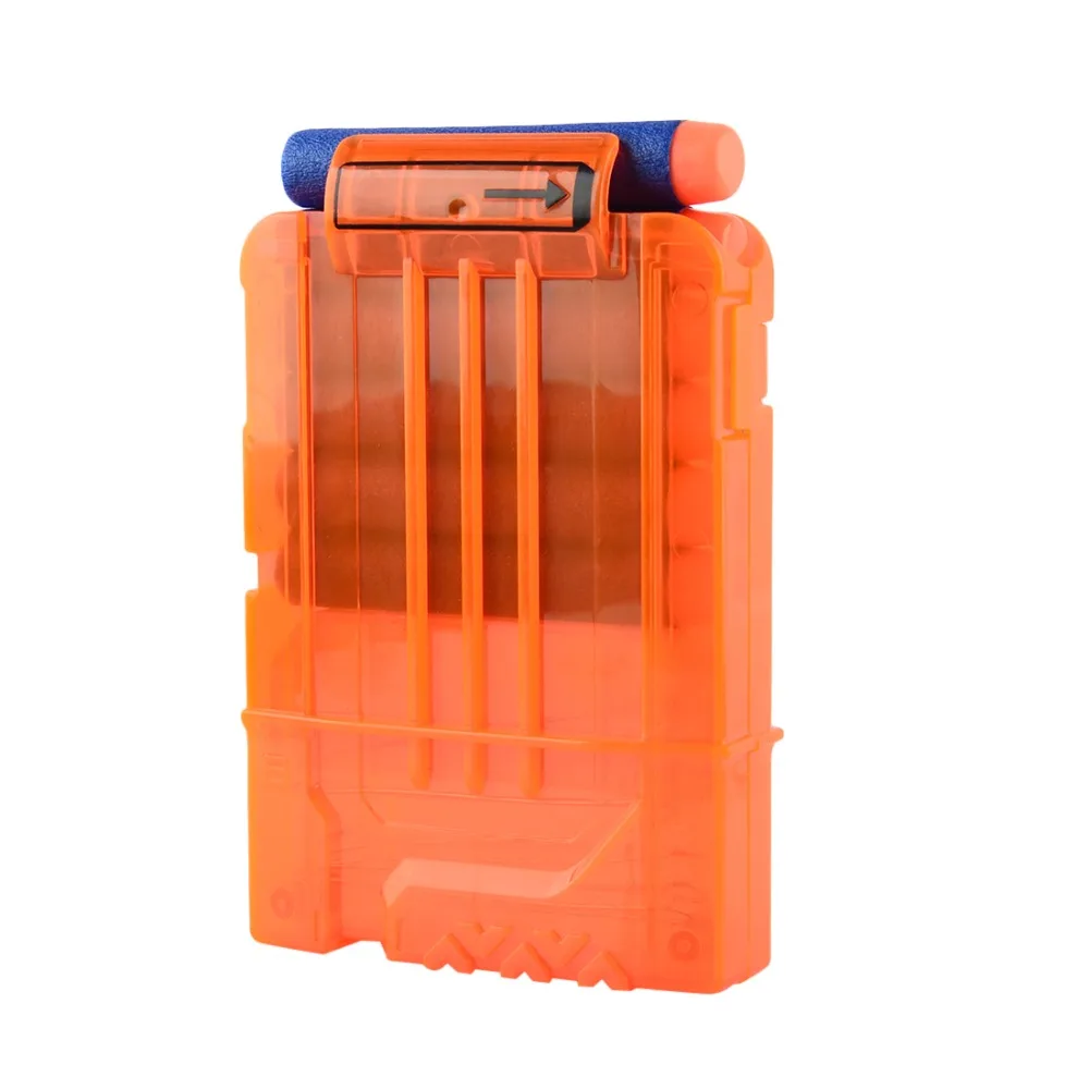Зажимы для мягких пуль для игрушечного пистолета Nerf 6 пуль патронов патронная дротика для патронов Nerf-прозрачный оранжевый