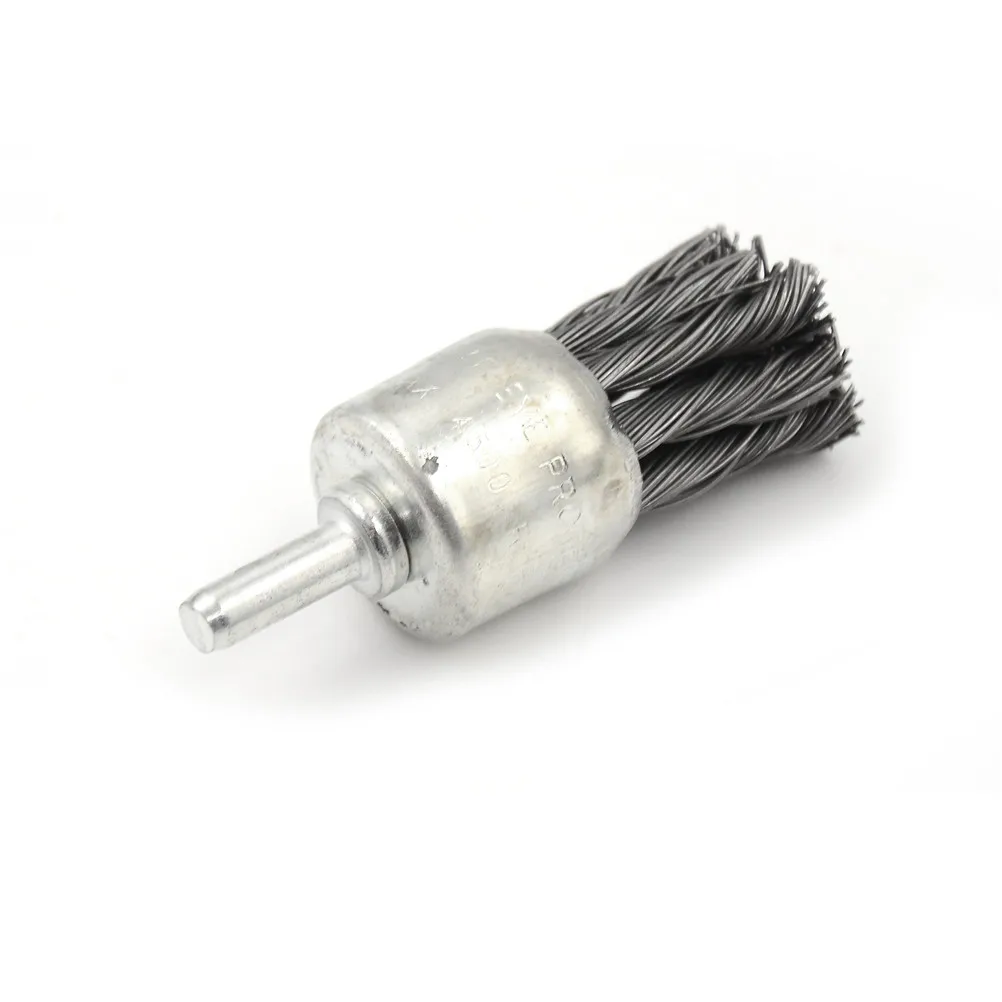 6*25mm Wire Knot End Brush Stainless Steel With Shank For Die Grinder or Drill;