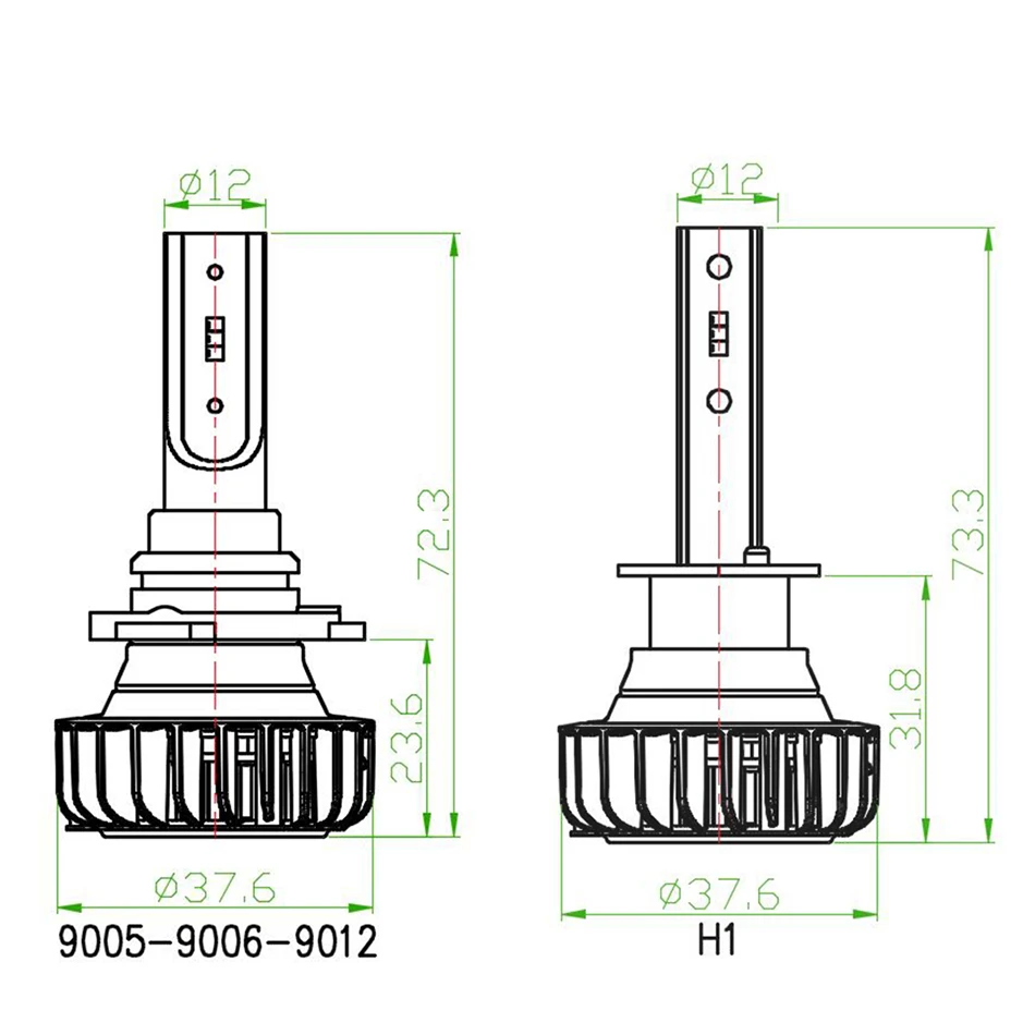 CNSUNNYLIGHT H7 светодиодный H11 H4 H1 с Lumi светодиодный s ZES чипы 9900LM 72 Вт/комплект 9005 Автомобильная фара 9006 H8 противотуманная фара 12 В 24 В